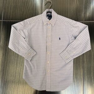 Boys’ Size 8 Ralph Lauren White and Blue Plaid Shirt